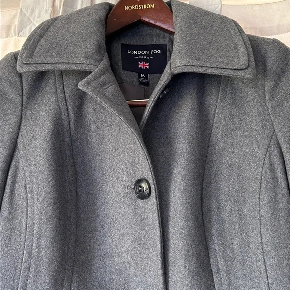 London Fog Gray Pea Coat - Picture 2 of 11